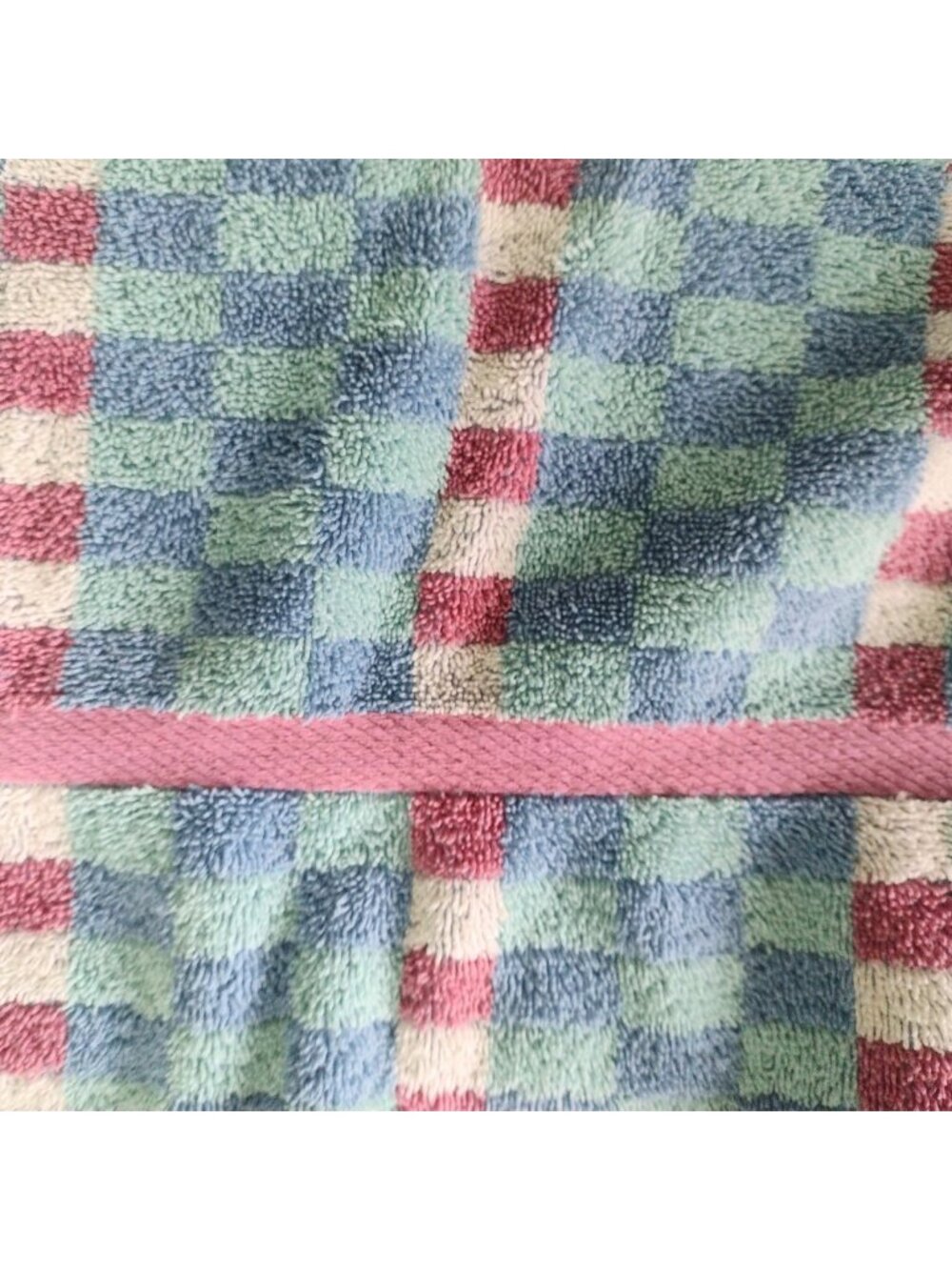 Vtg Lady Pepperell 4 Piece Cotton Bath Towel Set Elegance 2 Hand 2 Bath Checks - Picture 3 of 6
